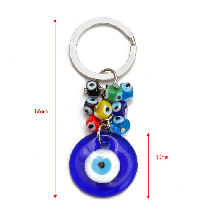 Porte-clés Olivenorma en forme de cœur bleu vibrant avec plusieurs breloques - image 9