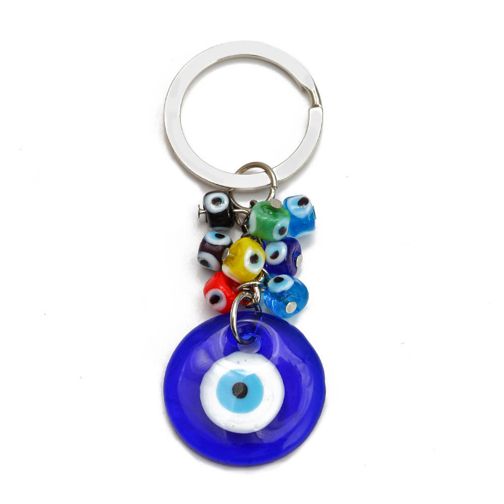 Porte-clés Olivenorma en forme de cœur bleu vibrant avec plusieurs breloques - B - image 8