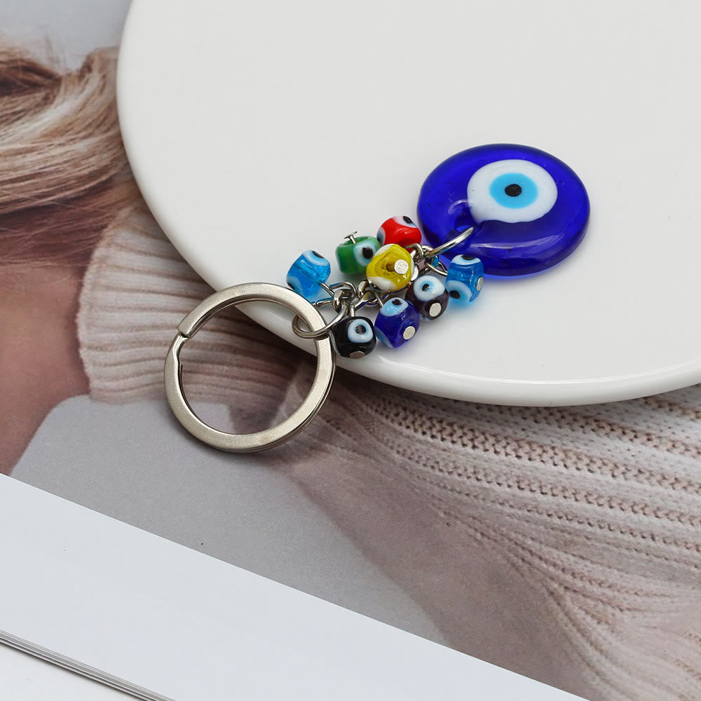 Porte-clés Olivenorma en forme de cœur bleu vibrant avec plusieurs breloques - image 7