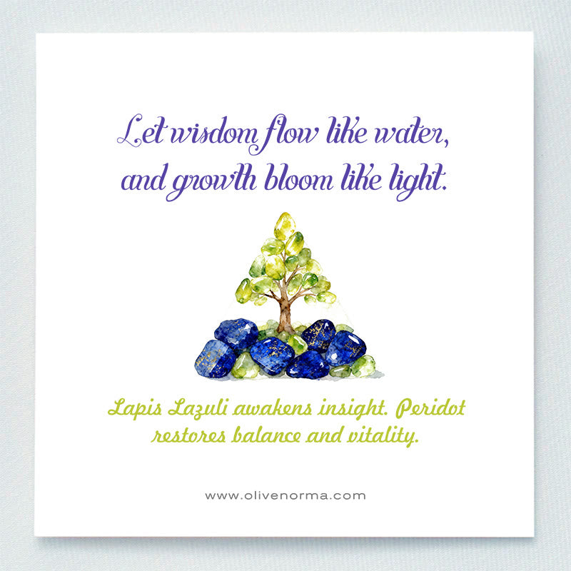 Olivenorma Océan de Sagesse - Lapis Lazuli et Péridot Arbre de Vie Pyramide d'Orgone - image 1
