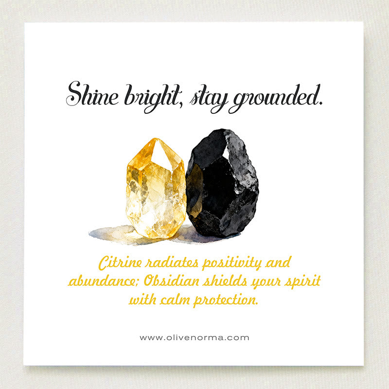 Pyramide Arbre de Vie Olivenorma Golden Clarity-Citrine & Obsidienne - image 1