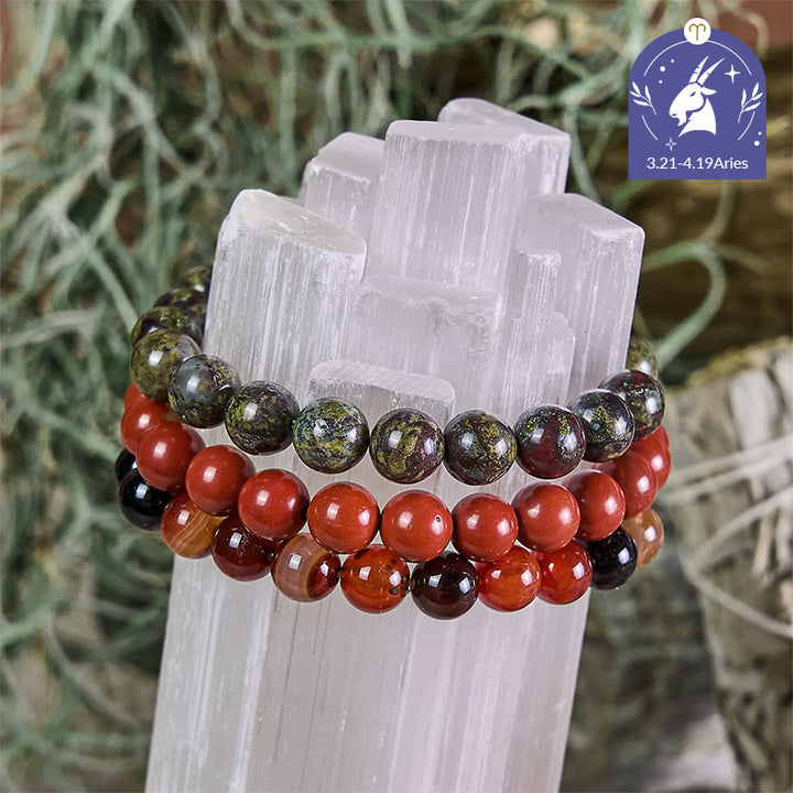 Olivenorma Bélier - 21 mars - 19 avril - Ensemble de bracelets en cristal astrologiques du zodiaque - Ensemble de bracelets Bélier - 10 mm - image 0