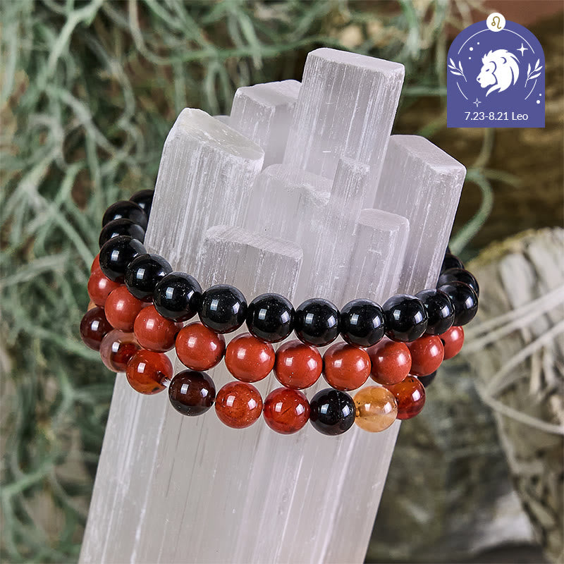 Olivenorma Leo - 23 juil. - 22 août - Ensemble de bracelets en cristal du zodiaque - Ensemble de bracelets Lion - 10 mm - image 0