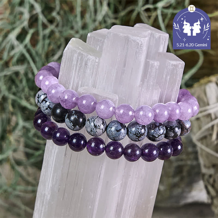 Olivenorma Poissons - 19 février - 20 mars - Ensemble de bracelets en cristal du zodiaque - Ensemble de bracelets Poissons - 10 mm - image 0