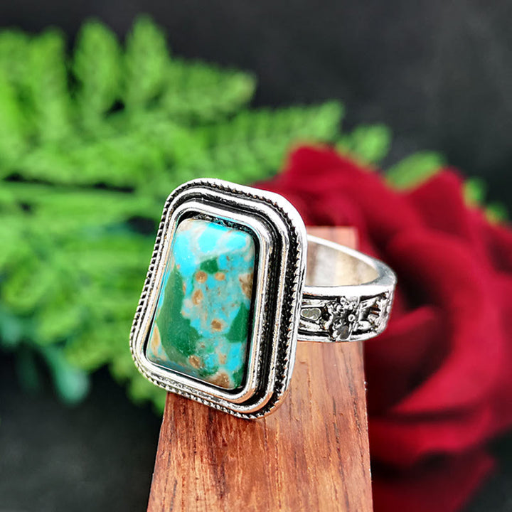 Bague Olivenorma avec pierre empereur et rose en relief - image 1