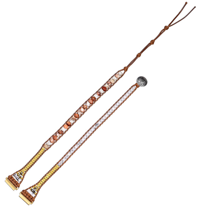 Bracelet Samsung tressé en perles turquoise blanches Olivenorma