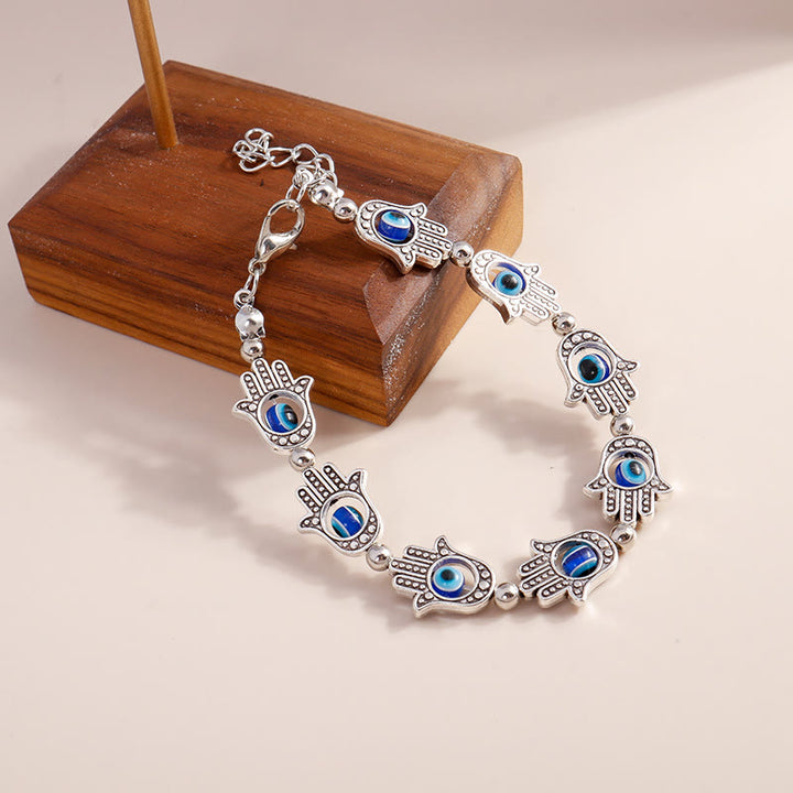 Bracelet Hamsa en turquoise naturelle contre le mauvais œil Olivenorma