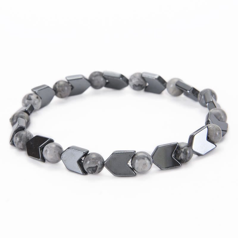 Bracelet homme en perles d'hématite et d'œil de tigre Olivenorma Arrow