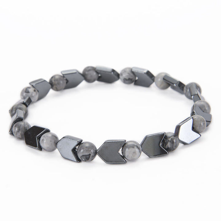 Bracelet homme en perles d'hématite et d'œil de tigre Olivenorma Arrow