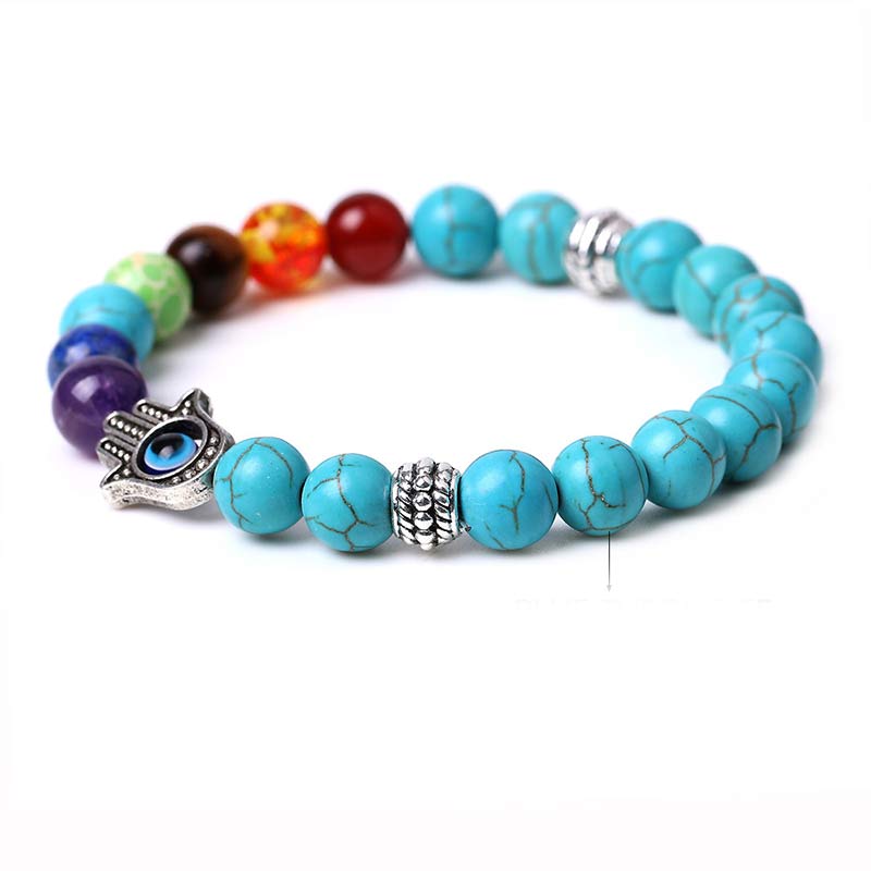 Bracelet Olivenorma Chakra Naturel Hamsa & Evil Eye Reki
