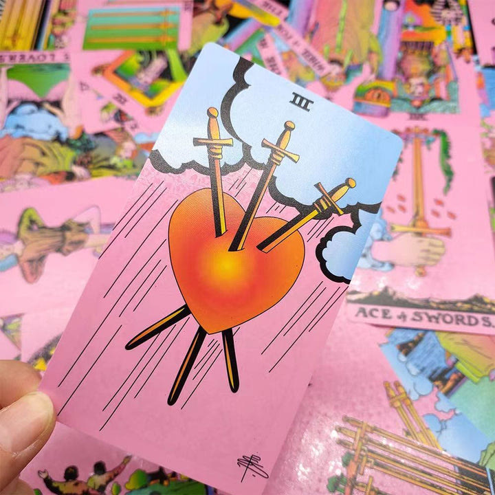 Cartes de tarot en plastique PVC imperméables roses Olivenorma 78ps