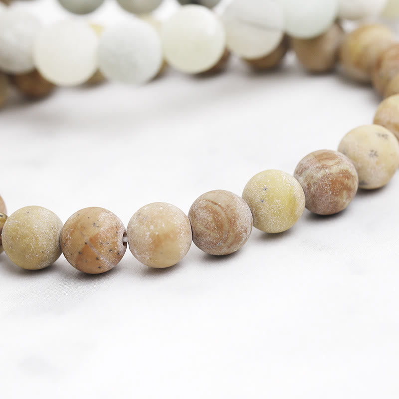 Bracelet gravé Amis en pierres précieuses naturelles Olivenorma