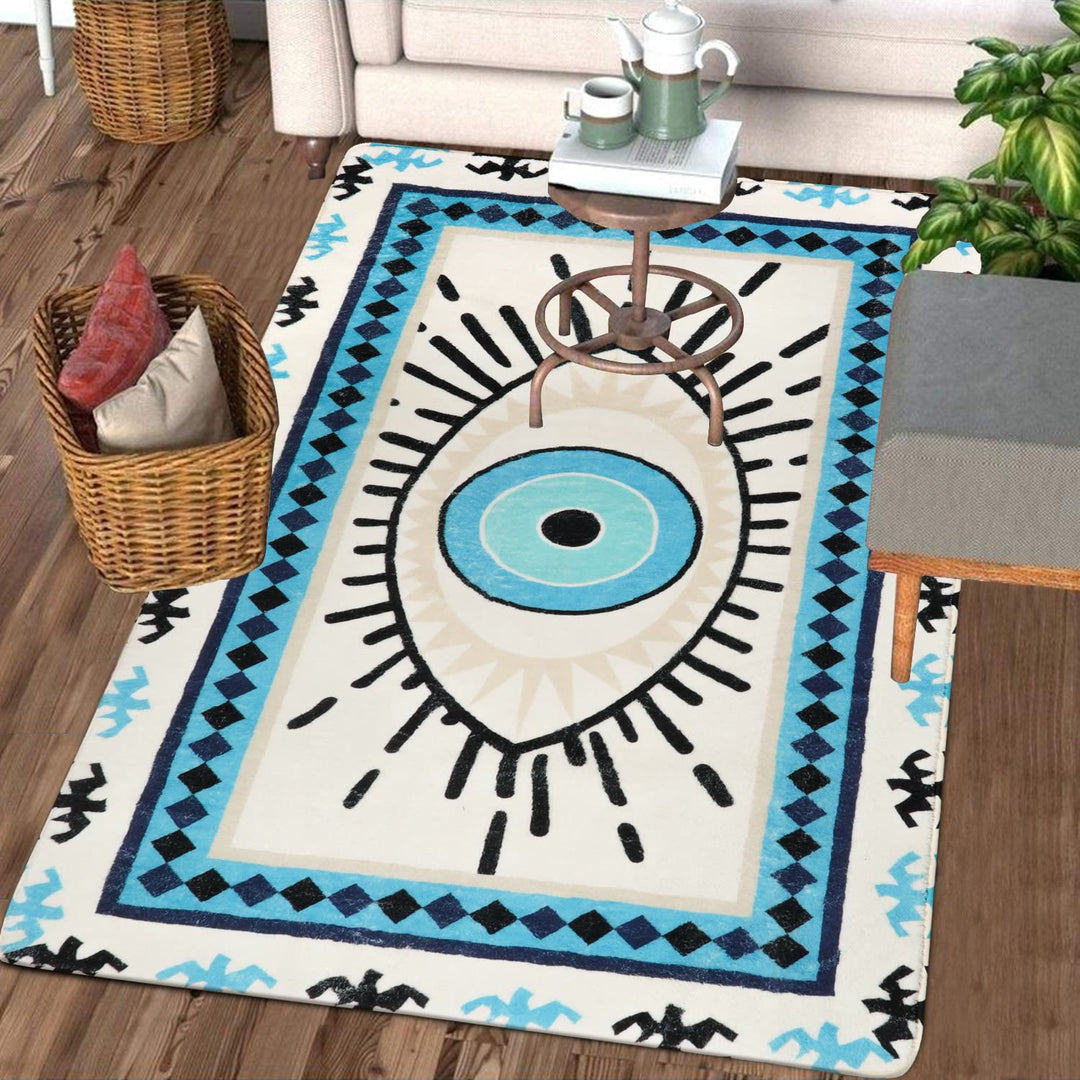 Tapis lavable antibactérien Olivenorma Blue Evil Eye
