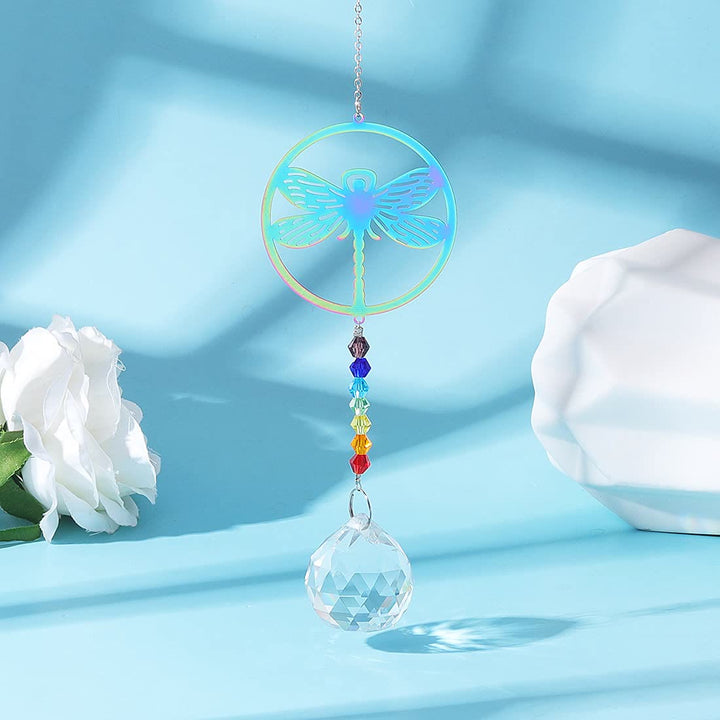 Carillon éolien à suspendre en cristal transparent avec perles chakra Olivenorma