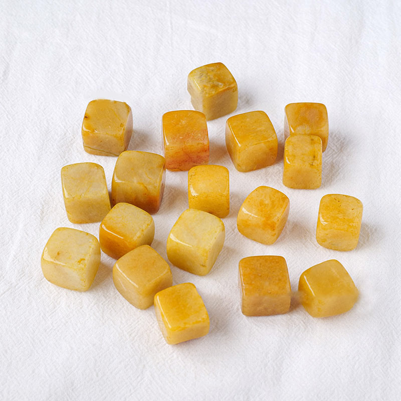 Cube de cristal d'agate jaune Olivenorma en pierre naturelle