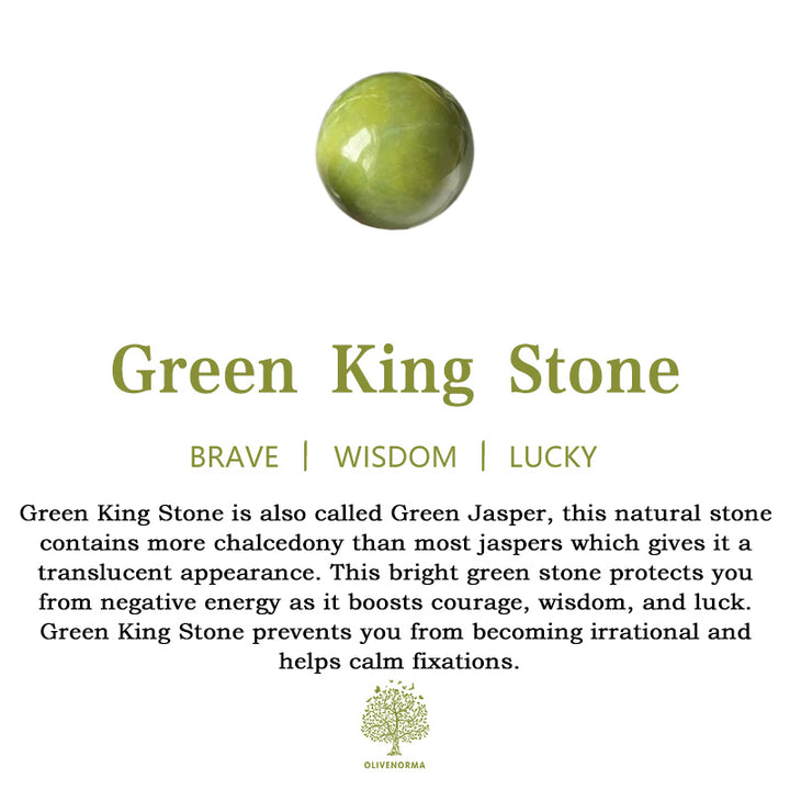Bracelet de protection en pierre du roi vert Olivenorma