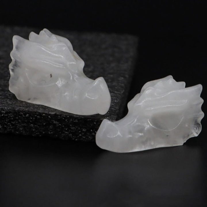 Décoration en pierre précieuse de crâne de dragon de 3,2 pouces Olivenorma