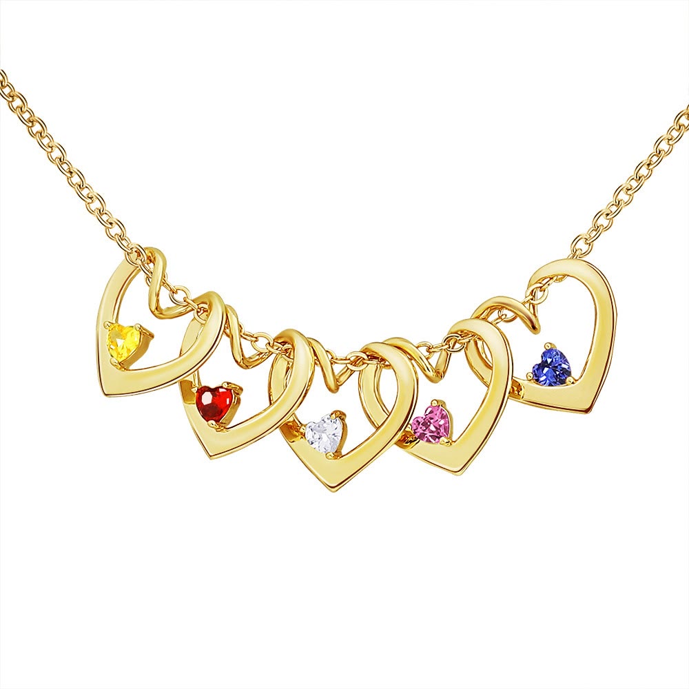 Collier avec pendentif en forme de cœur en cristal et pierre de naissance pour maman Olivenorma