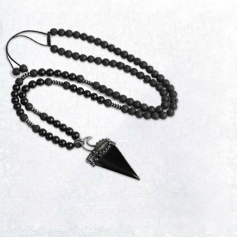 Collier pendentif en forme de triangle en cristal naturel Olivenorma