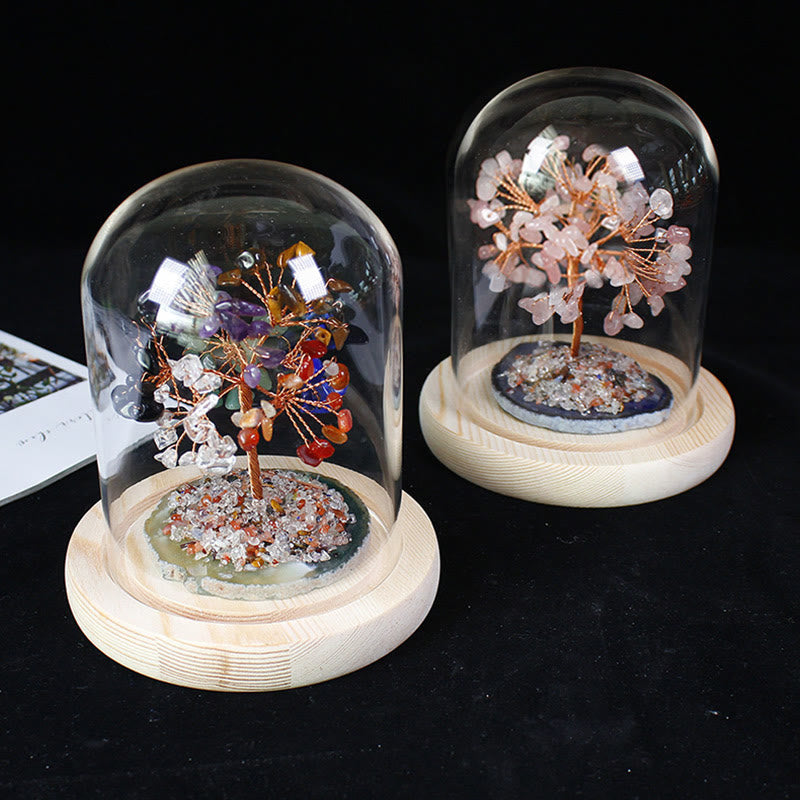 Décoration en verre pour arbre à fleurs en cristal naturel concassé Olivenorma