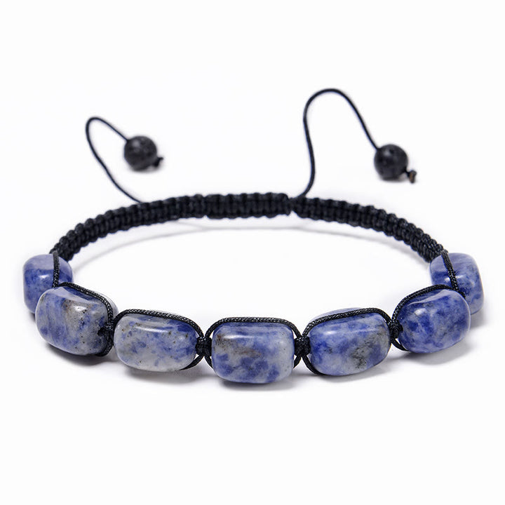 Bracelet tressé pour homme avec perles en cristal et pierres précieuses des 7 chakras Olivenorma