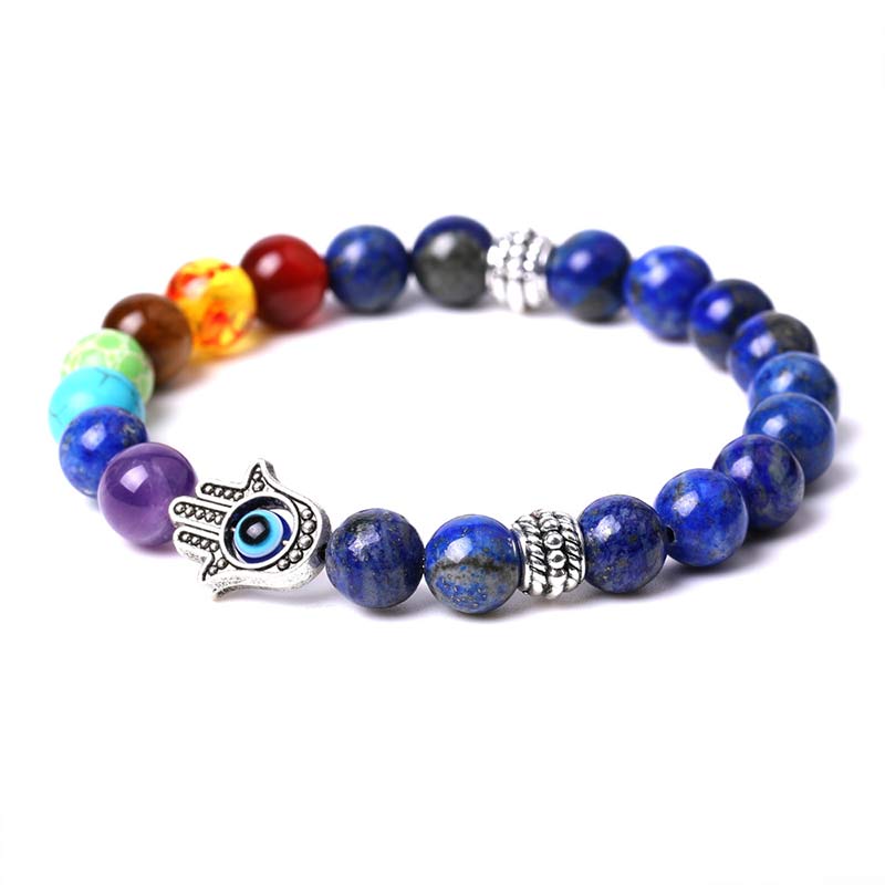 Bracelet Olivenorma Chakra Naturel Hamsa & Evil Eye Reki