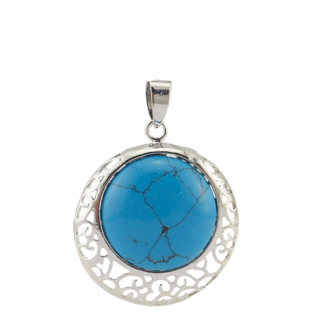 Collier ajustable en véritable pierre de cristal ronde Olivenorma