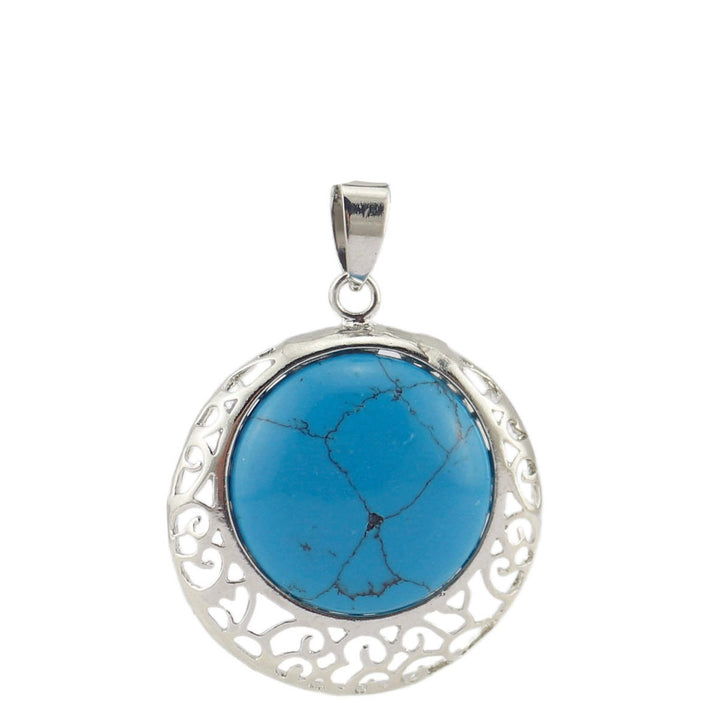 Collier ajustable en véritable pierre de cristal ronde Olivenorma