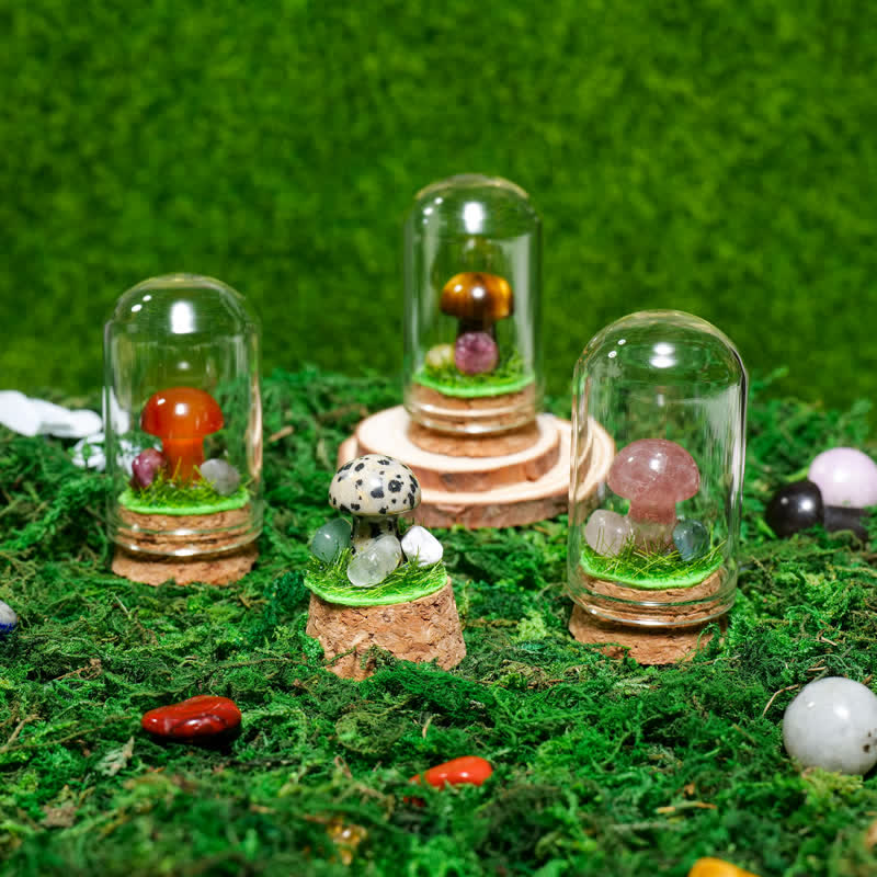 Couvercle en verre Olivenorma Décoration champignon en cristal naturel