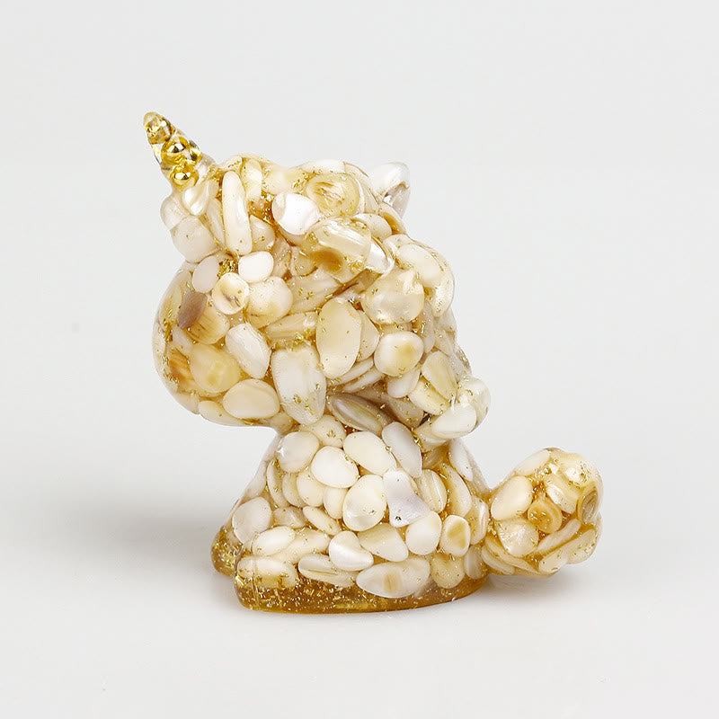 Décoration en pierres précieuses de licorne en cristal Olivenorma