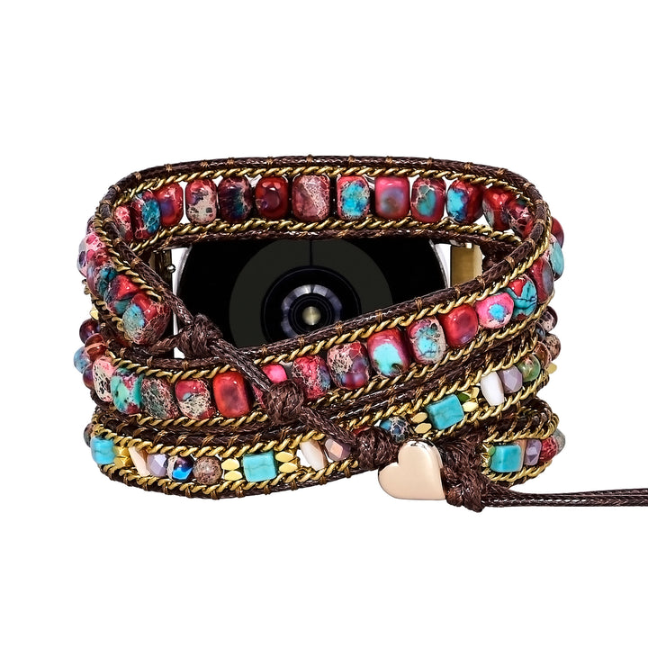 Bracelet Samsung enveloppant Olivenorma Rouge Bleu Emperor Stone