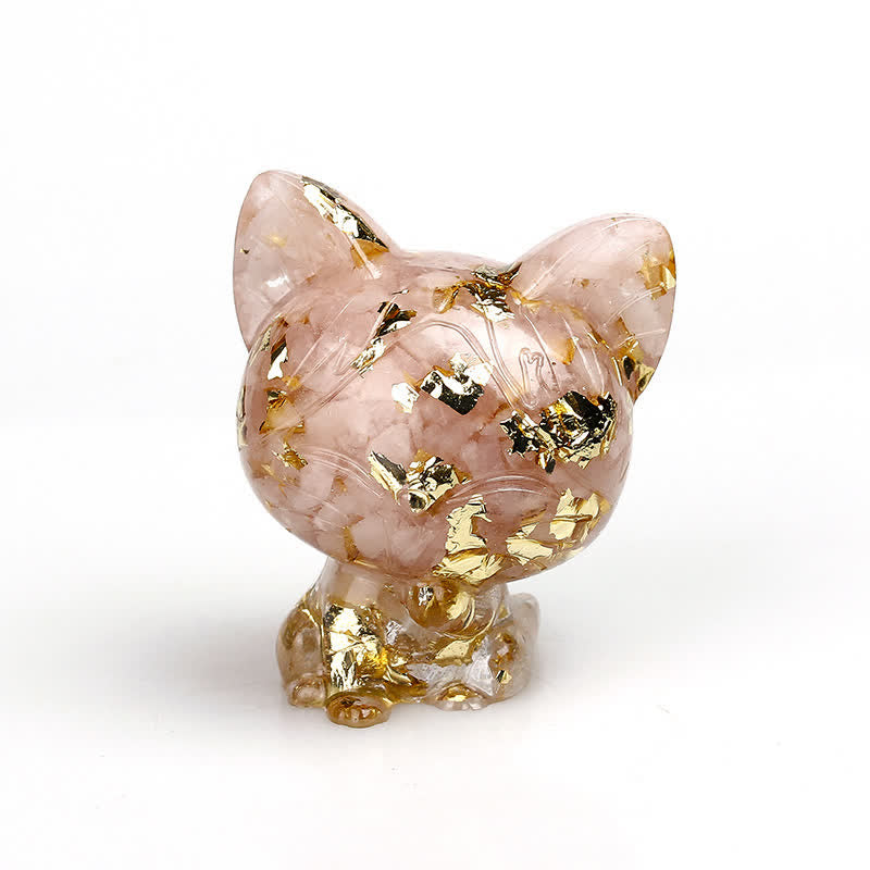 Décoration en pierre précieuse naturelle pour chat en cristal Olivenorma