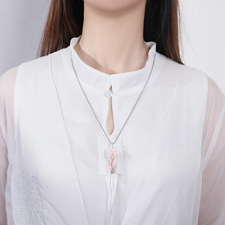 Collier en cristal Olivenorma avec pierres précieuses de l'arbre de vie