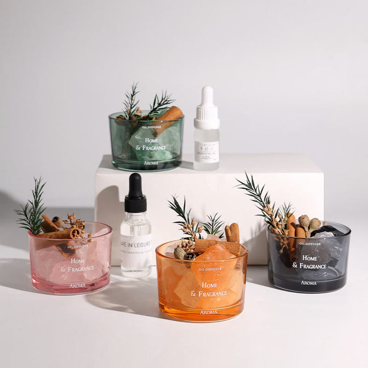 Huile essentielle sans flamme en cristal naturel Olivenorma pour aromathérapie