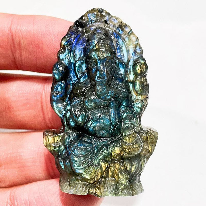 Ornements de visage de lune en labradorite naturelle Olivenorma Décoration en pierres précieuses