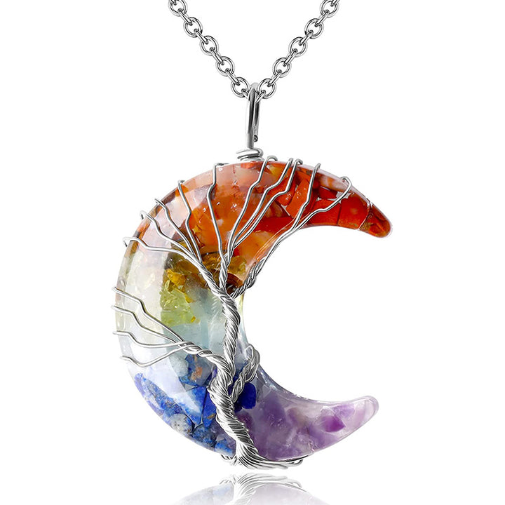 Collier Chakra Lune Naturel Olivenorma