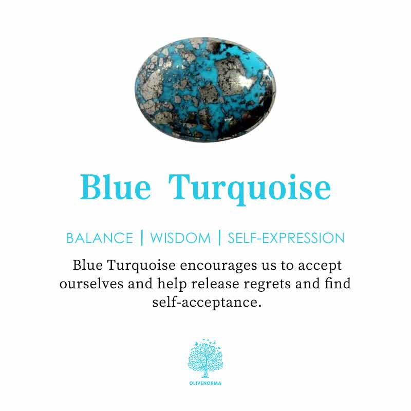 Pierre d'inquiétude en forme de cœur bleu turquoise Olivenorma
