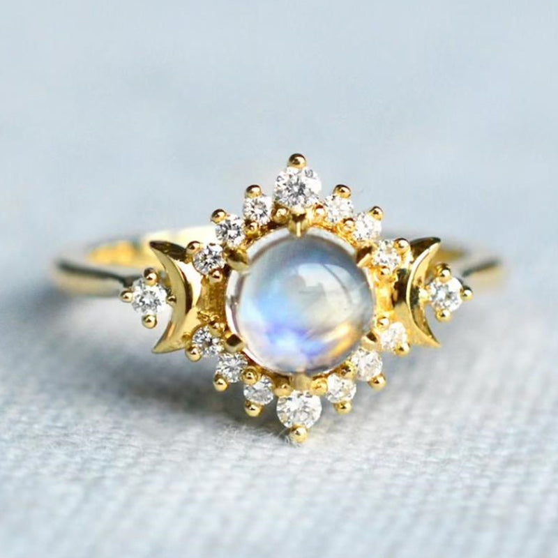 Bague Pierre de Lune Mon Soleil et mes Etoiles