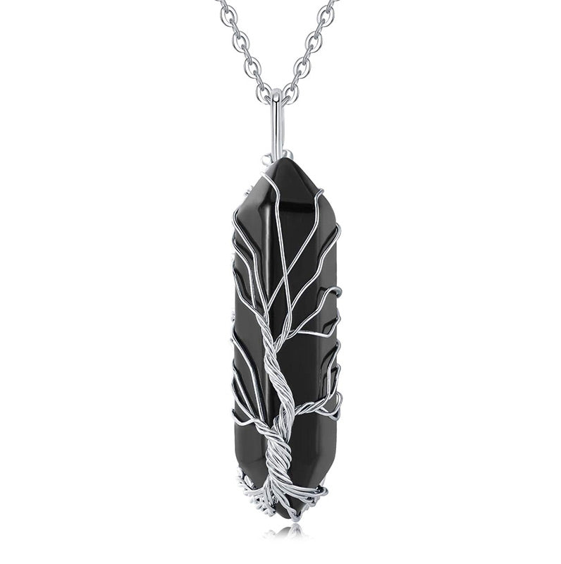 Collier en cristal Olivenorma avec pierres précieuses de l'arbre de vie