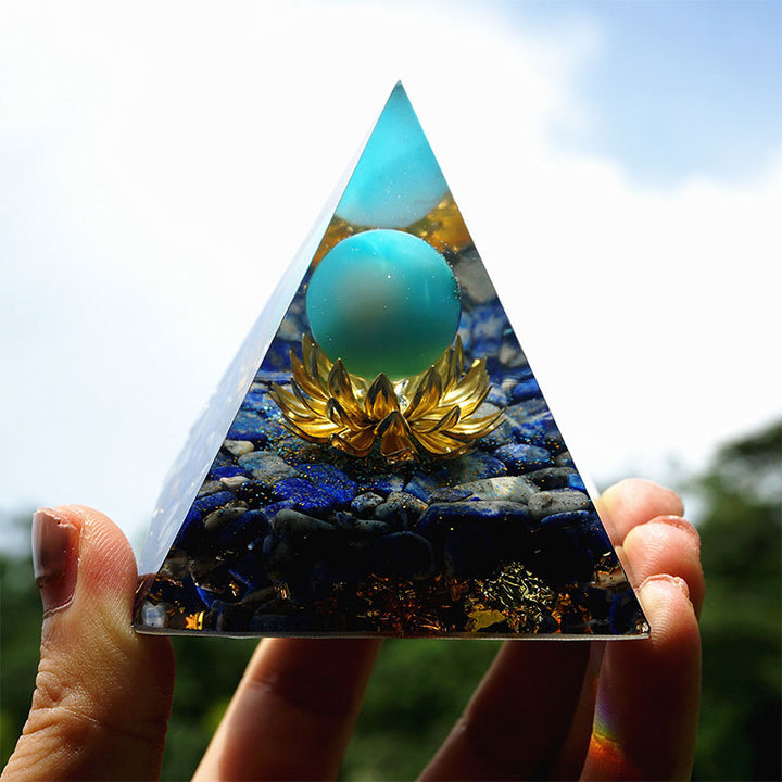 Olivenorma La Pyramide Orgonite Turquoise & Lapis Lazuli Expansion Spirituelle