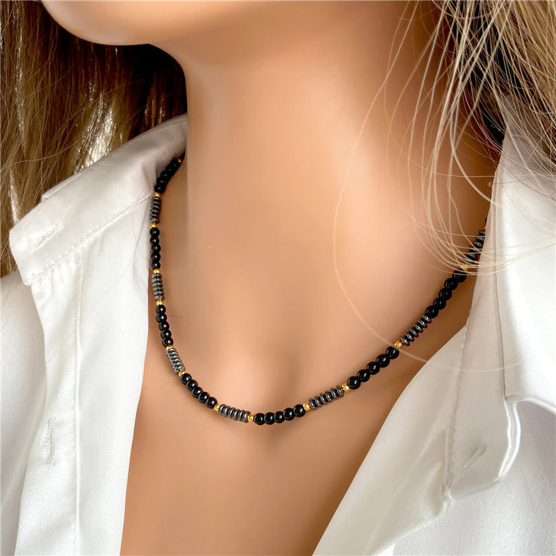 Collier Olivenorma en pierres précieuses et hématite