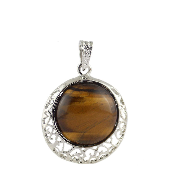 Collier ajustable en véritable pierre de cristal ronde Olivenorma