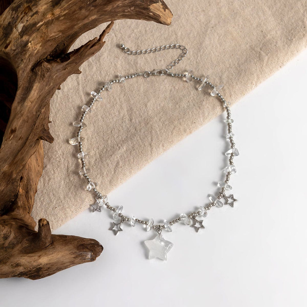 Collier ras du cou à pampilles en cristal et étoile de Bohême Olivenorma