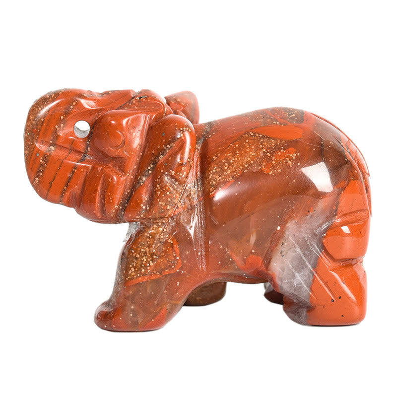 Figurine d'éléphant sculptée Olivenorma 1,5/2 pouces Décoration en pierres précieuses