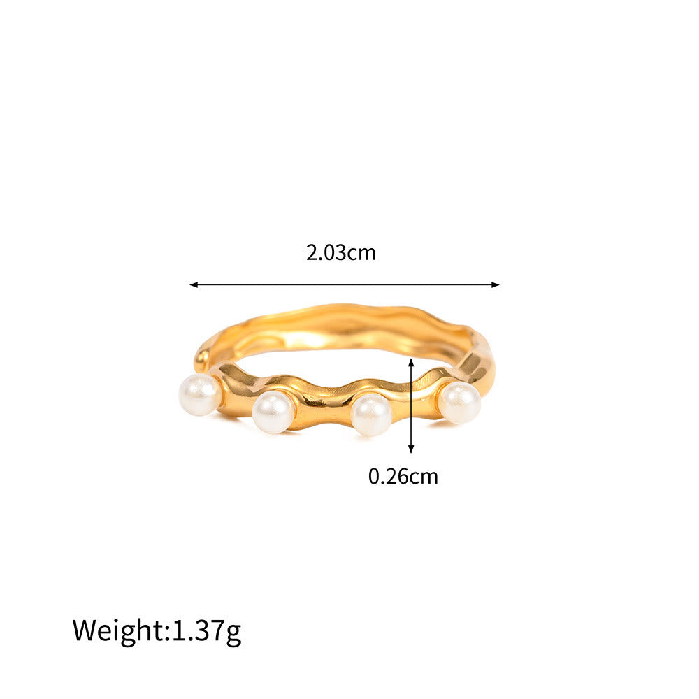 Bague irrégulière ajustable en malachite naturelle Olivenorma