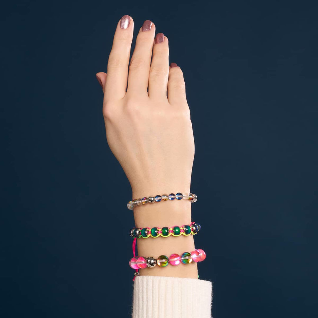 Bracelet en perles de verre cristal multicolores Olivenorma