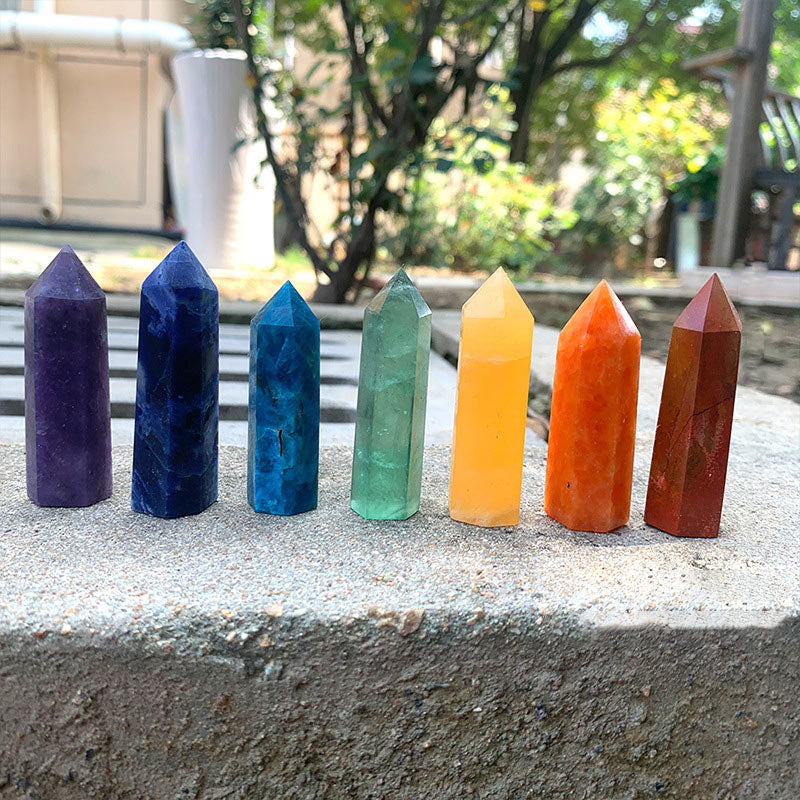 Baguettes de cristal de chakra Ensemble de cristal de tour