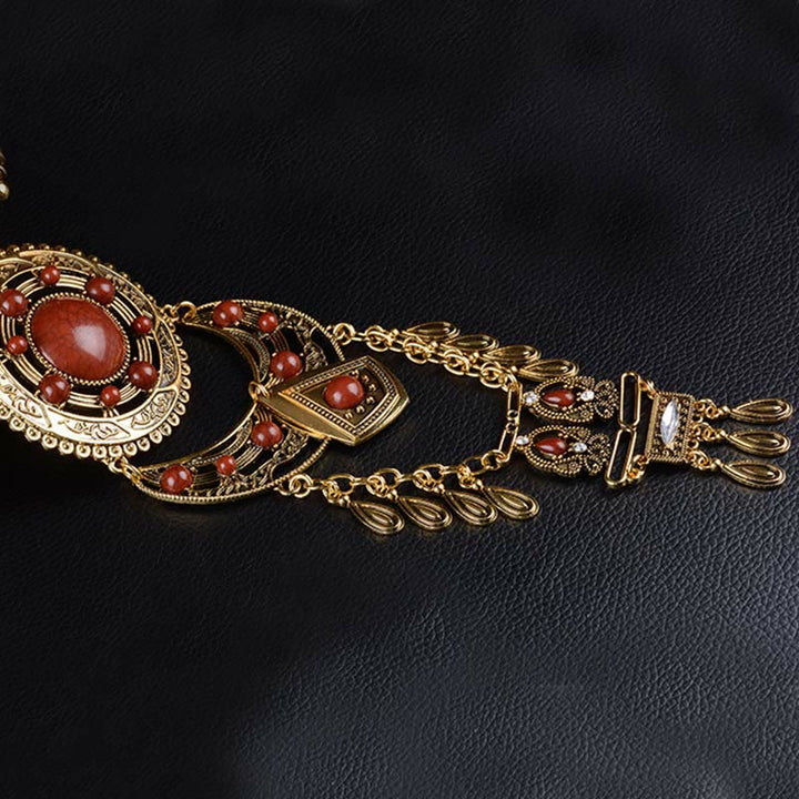 Collier de corps avec chaîne et pierres précieuses de style bohème Olivenorma