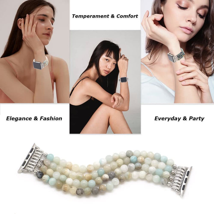 Bracelet de montre compatible avec le bracelet en perles d'œil de tigre Olivenorma