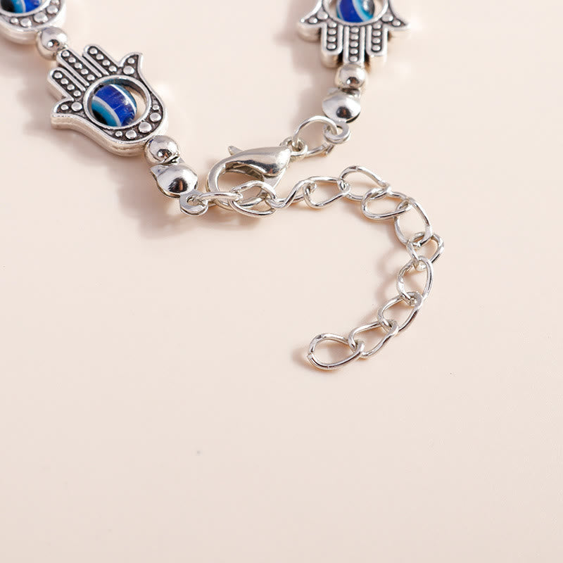 Bracelet Hamsa en turquoise naturelle contre le mauvais œil Olivenorma